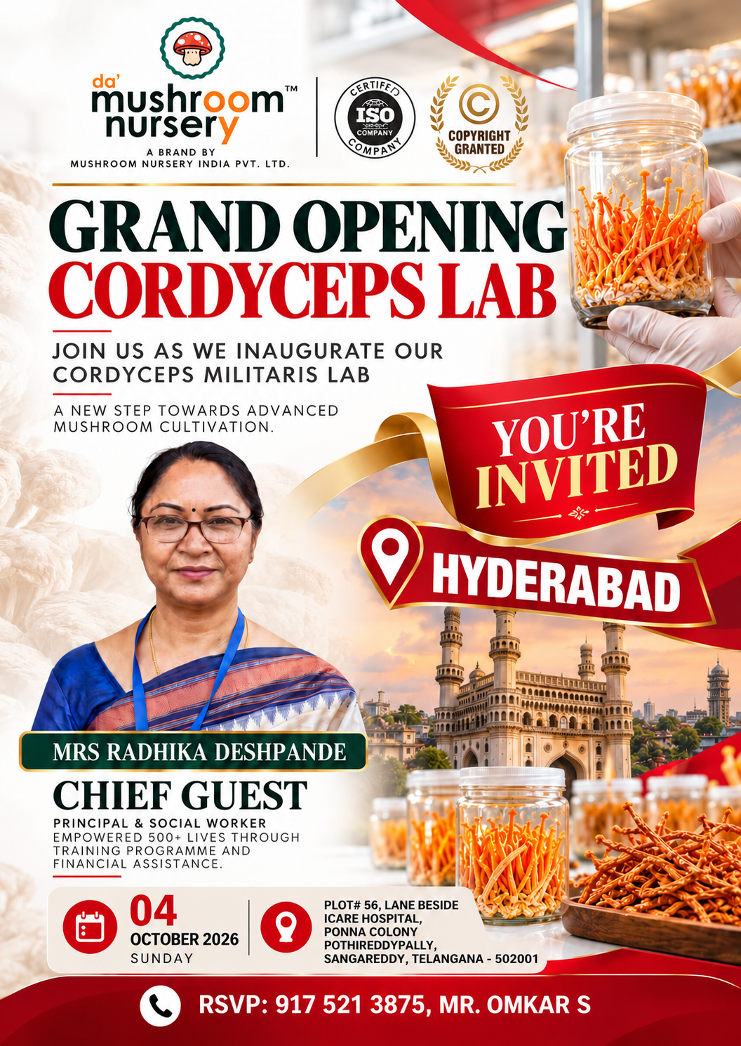Grand Opening of the Cordyceps Militaris Lab, Hyderabad — 4 October 2026